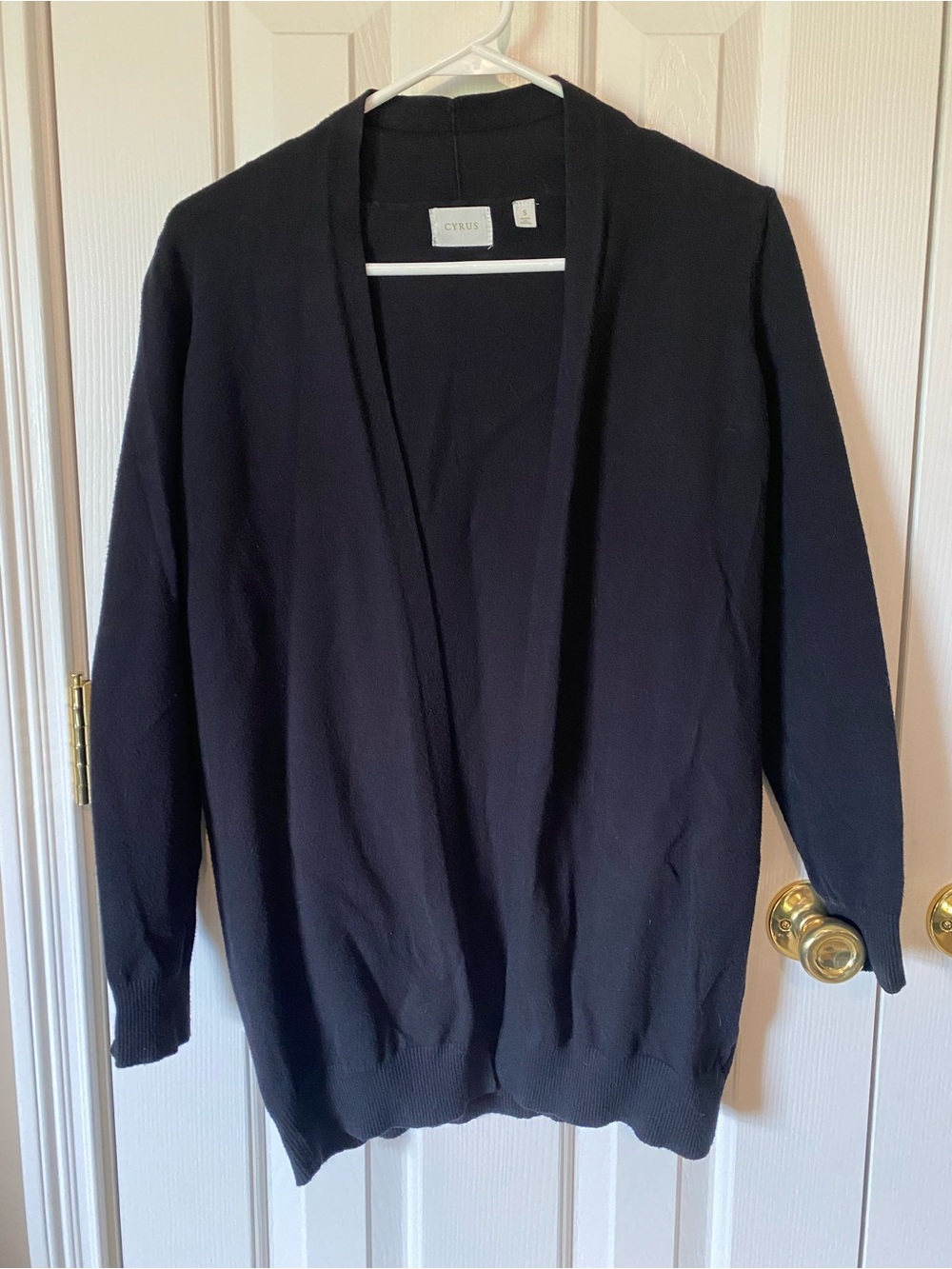 Cyrus Open Front Black Cardigan Sweater Size Small